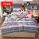 Mùa đông dày san hô lông cừu pha lê flannel cotton bốn mảnh một mặt cộng với nhung ba mảnh chăn tấm