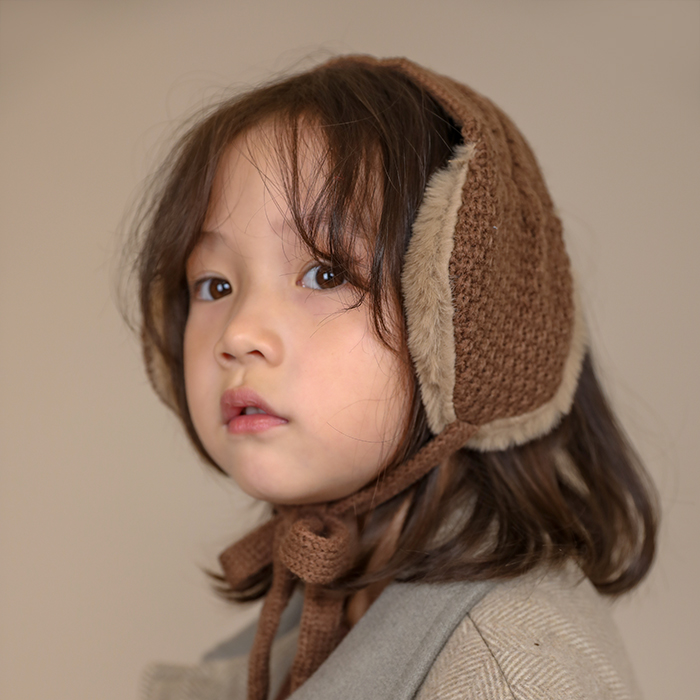 Ha teeth boys and girls children autumn and winter warm ear cap thickened plus plush baby ear cups wool knitted tether head cap