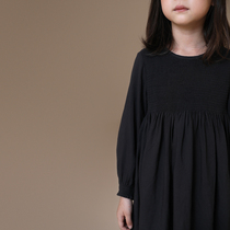 Hua tooth childrens clothing autumn and winter New Girls childrens solid color wild wild parent-child long long sleeve baby dress