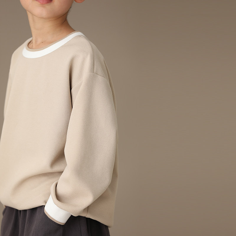 Ha Teeth Child Clothing Summer New Pint Boy Girl Child Children's Child Waffg Splicing Collision Color Sports Casual Treehead Casual Blouse