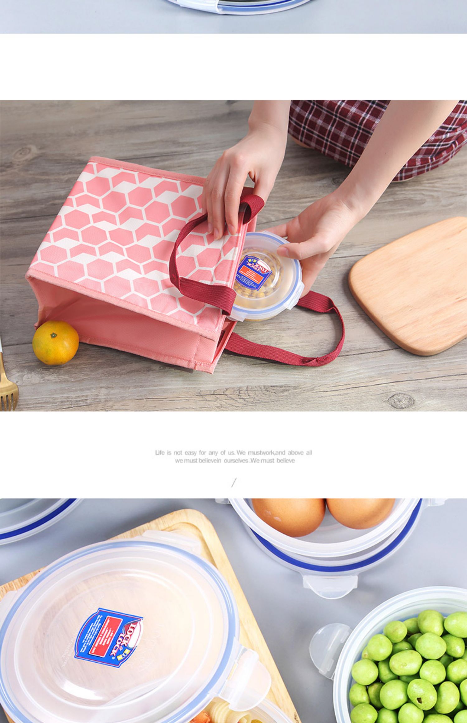Khóa và khóa hộp nhựa lưu trữ hộp lưu trữ snack hộp kín hộp dã ngoại hộp trái cây lò vi sóng hộp cơm trưa nhân viên văn phòng - Hộp cơm điện sưởi ấm hộp cơm life element