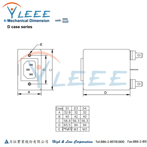 Power Filter EMI High & Low Corp (большой объем) 10SS4-1BD1-R-W