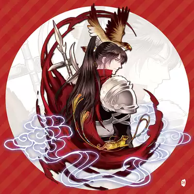 同人周邊 原創人設江東小霸王孫策方形抱枕孫伯符