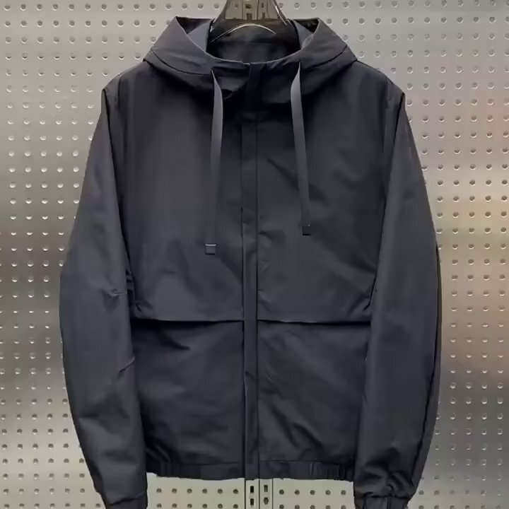 New Ins Trendy Brand Hooded Jacket for Men, Autumn and Winter Korean Style Casual Hoodie, Slim Fit Short Style, Large Size Jacket for Men