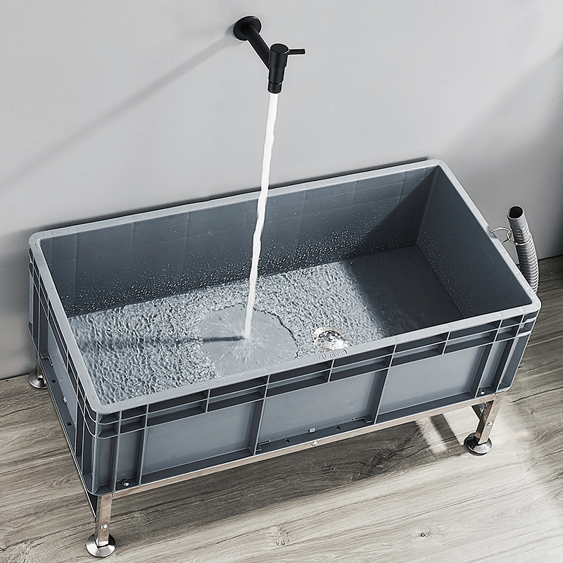 Removable large mop pool powder room toilet wash mop basin floor stainless steel bracket mop mop