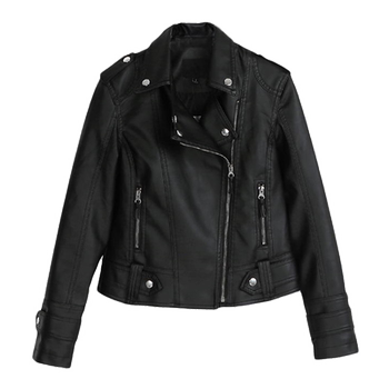 Women's Leather Jacket 2025 New Spring and Autumn Korean Style This Year's Popular Biker Short Off-White Leather Jacket