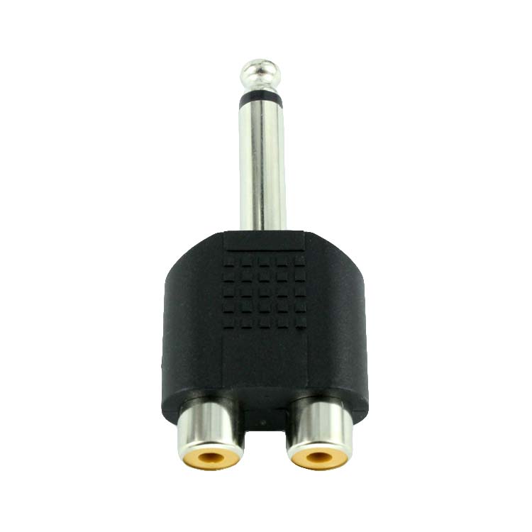 6-35 large two-core swivel double RCA lotus female seat changeover head Mixer guitar switching line audio adapter
