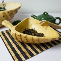 Brook flower blossom old bamboo root tea shovel bamboo carving tea spoon tea bamboo Japanese kung fu tea set tea ceremony accessories bamboo shovel
