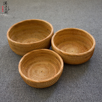 Brook blossom Vietnamese rattan storage basket creative weaving fruit basket snack candy plate household debris storage basket