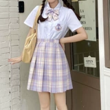 Summer JK костюм Полный комплект японской студенческой юбки Grid Girl College Style Foundation Foundation Kansai Placket Jacket Water Players
