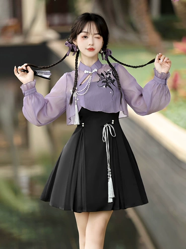 Оригинальное ханьфу, платье-комбинация, дизайнерский комплект, тренд сезона, китайский стиль