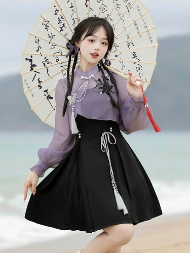 Оригинальное ханьфу, платье-комбинация, дизайнерский комплект, тренд сезона, китайский стиль