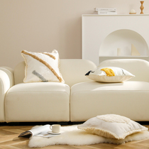 Nordic Style Sofa Decoration Back Cushion Living-room Bedroom Floating window Tuft Fluff suede Pillow Cover Folk-like room leaning pillow