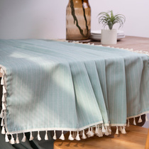 Day-style striped cotton linen dining table cloth art modern minima small frescoed stream Suda Garden Wind desk round table tea table cloth