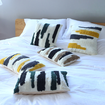 Nordic tuft Flannel Pillow Home Living Room Sofa Cushions Afternoon Nap Bedside Leaning Pillow Office Car Waist Pillow Can Be Detached