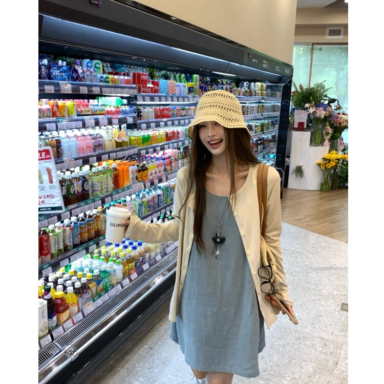 French-Style Maternity Outfit for Petite Women, New Spring/Summer Style, Lazy-Style Tank Top Dress, Casual Loose Slimming Dress