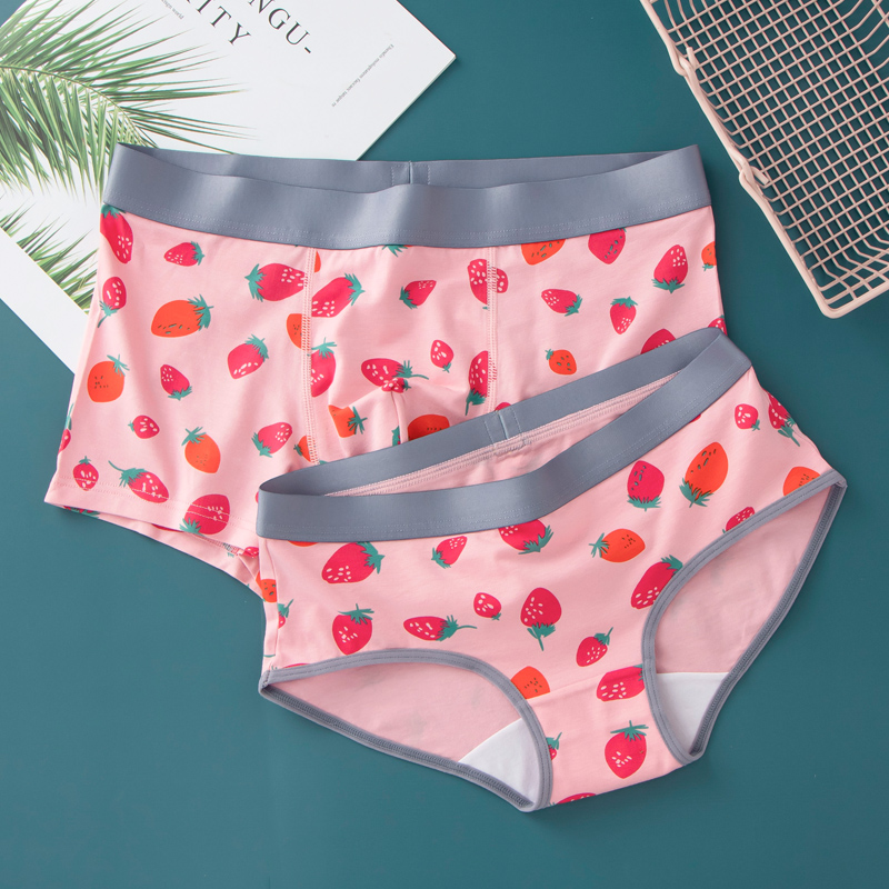 Sweet Strawberry Diary Cotton Underwear Cotton Suit Creative Modal Cotton Thin Section Breathable Plus Size Boxer Pants - Taobao