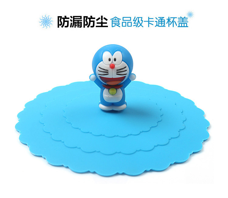 10 cm chống bụi không độc hại silicone cup bìa cấp thực phẩm phim hoạt hình gốm cốc nước nắp phổ mug cup nắp