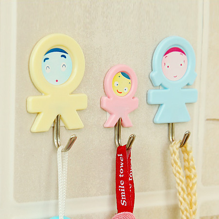 Three - mouth home creative strong link bonded plastic hook 3 attached adhesive hook bathroom hook hook