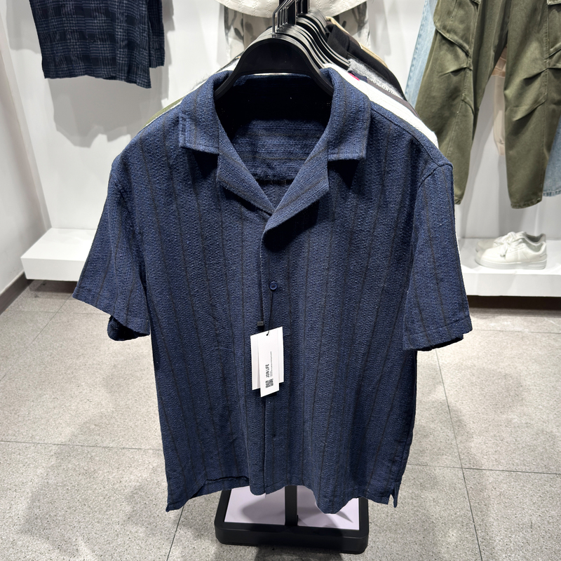 Cabinet 329! Za Spring/Summer New Collection Men's Loose Geometric Pattern Jacquard Short-Sleeve Casual Shirt 4187152