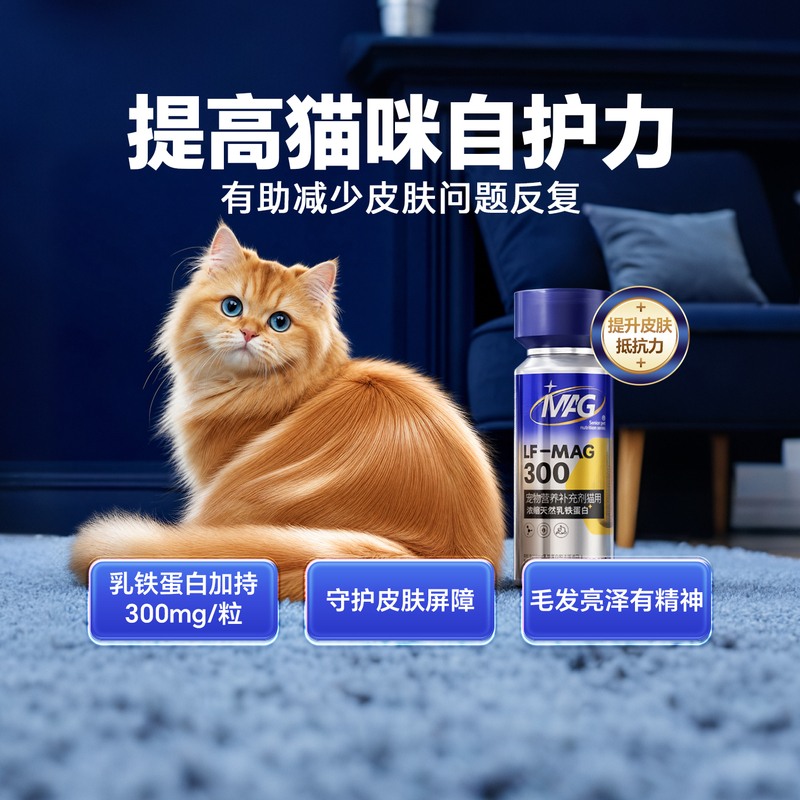 Mag Lactoferrin Specifically for Cats Helps Strengthen Skin Resistance and Is Used to Treat Recurring Skin Dandruff in Cats Mag Lactoferrin Specifically for Cats Helps Strengthen Skin Resistance and Is Used to Treat Recurring Skin Dandruff in Cats