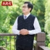 Áo len nam trung niên vest len ​​mùa xuân và áo len mỏng mùa thu áo len không tay nam áo len nam trung niên 50 tuổi áo vest nam body Dệt kim Vest