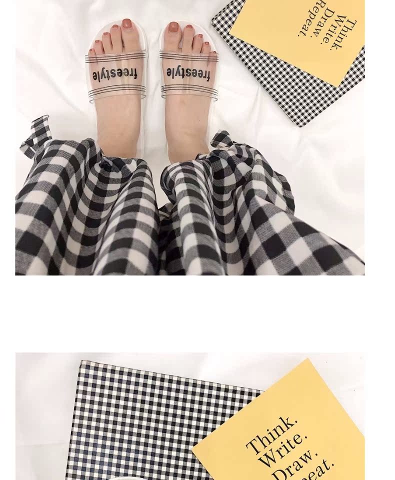 2018 hè phong cách mới sandal gió thời trang chữ trong suốt Hồng Kông hương vị retro chic net dép đỏ phụ nữ mặc dép quai hậu nữ đẹp