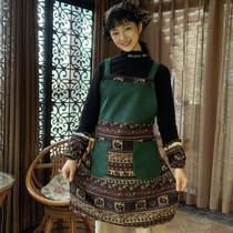 Chinese Vintage Apron Kitchen Dining Restaurant Hot Pot Shop Attendant Featured Striped Anti-fouling Work Clothing