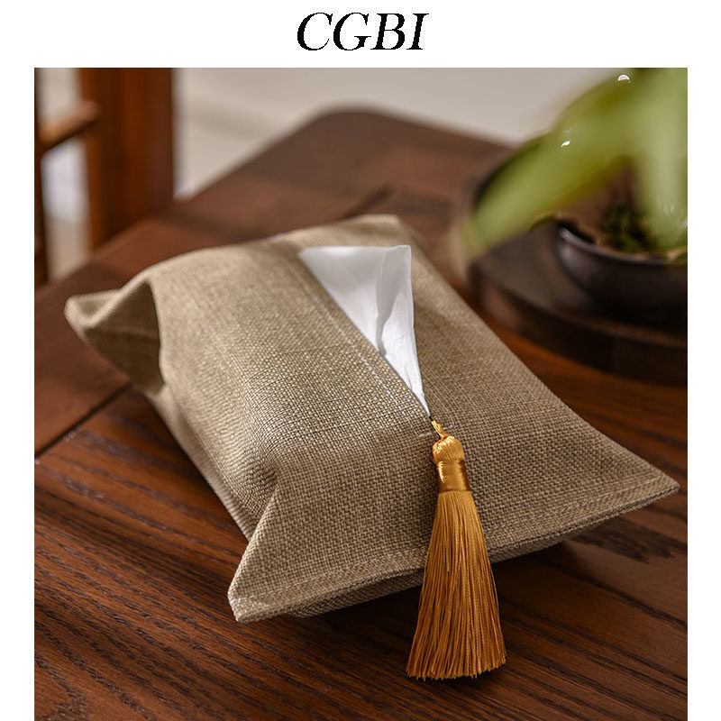 New Chinese tissue box high-end household drawing box simple creative car load collection paper towel sleeve logo customization