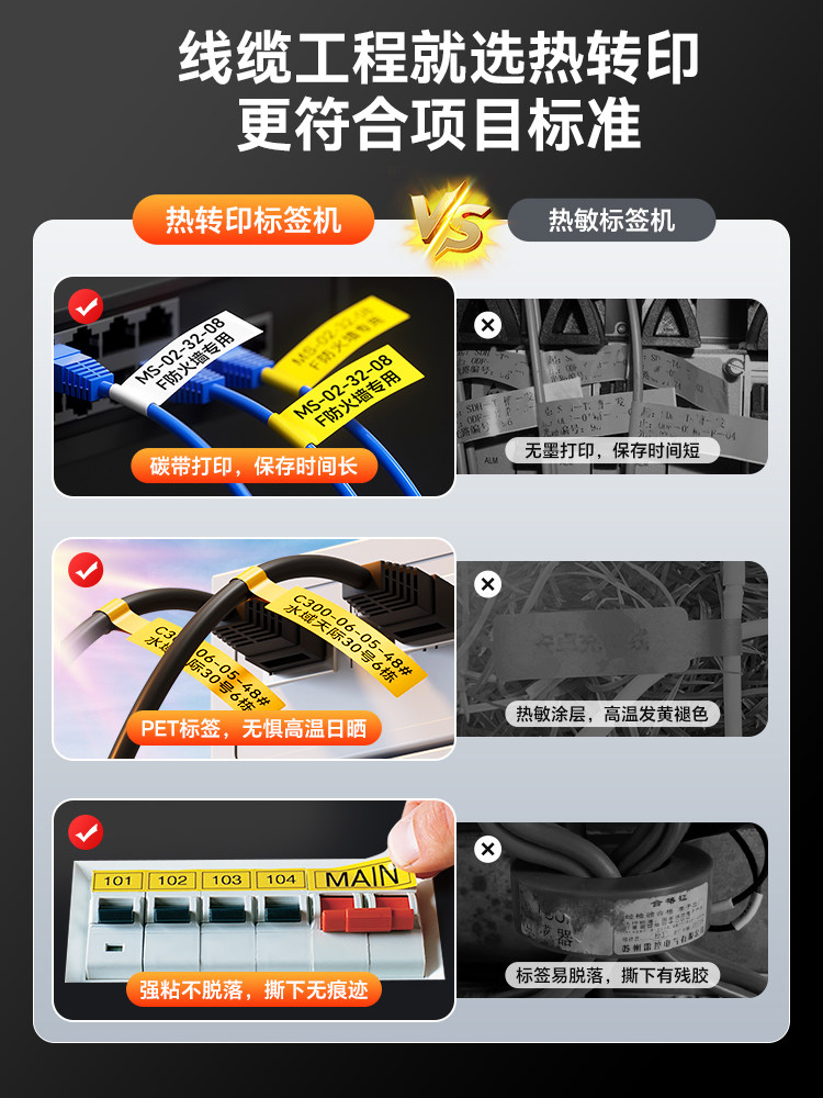 Shuofang G15Pro Handheld Cable Label Printer Fiber Optic Network Cable Communication Power Wiring Marking Machine Portable Small Photovoltaic Fiber Optic Identification Heat Shrink Tube Number Tube Marking Machine Label Machine