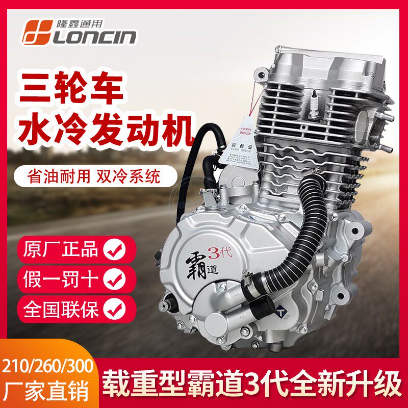 Loncin Thunderbolt 2 generation 210 260 300 water-cooled large water pipe tricycle engine assembly large oil bottom double cooling king