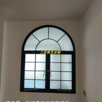 法式复古铁艺平开窗餐厅咖啡厅拱形落地窗阳光房隔楼采光窗玻璃窗