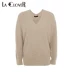 LACLOVER Lankawen dòng cashmere tối giản dành cho nữ một mảnh dệt dài tay cổ chữ V từ dưới lên trên LC72KA1 - Áo ấm