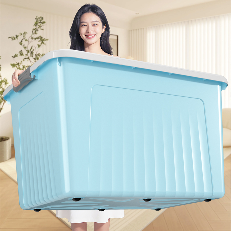 Clothes and Quilt Storage Box with Wheels, Household Toy Organizer, Thickened Extra-Large Capacity Storage Box, Snack Storage Box