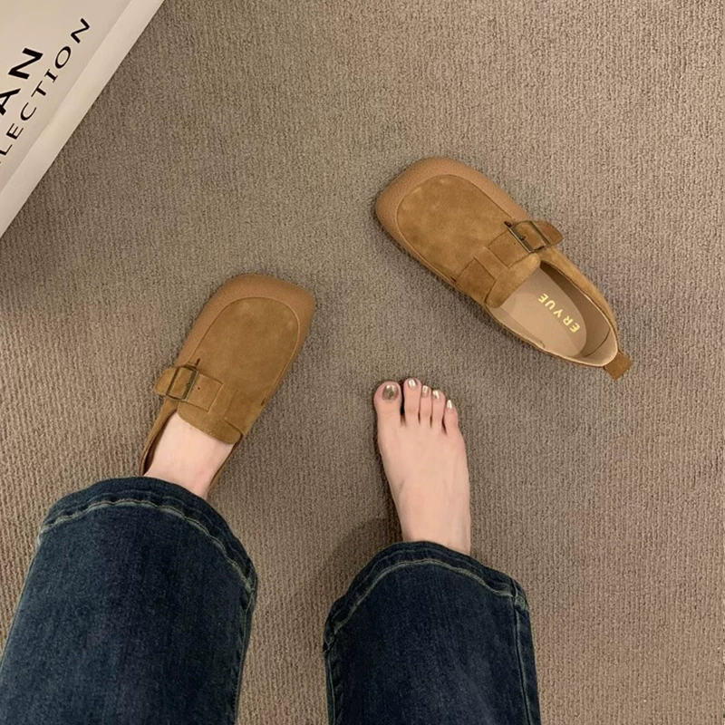 Ретро лесной frosted обувь Birkenstock для женщин 2025 новая осень-зимa, все включено, одноногая, мягкая подошва Birkenstock