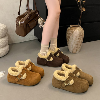 Thickened snow boots, retro inner heightening soft sole cotton shoes