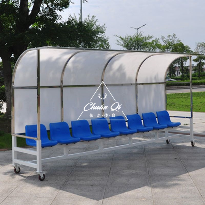 New mobile 8-seat football protective shed bench coach special outdoor rest awning direct sales