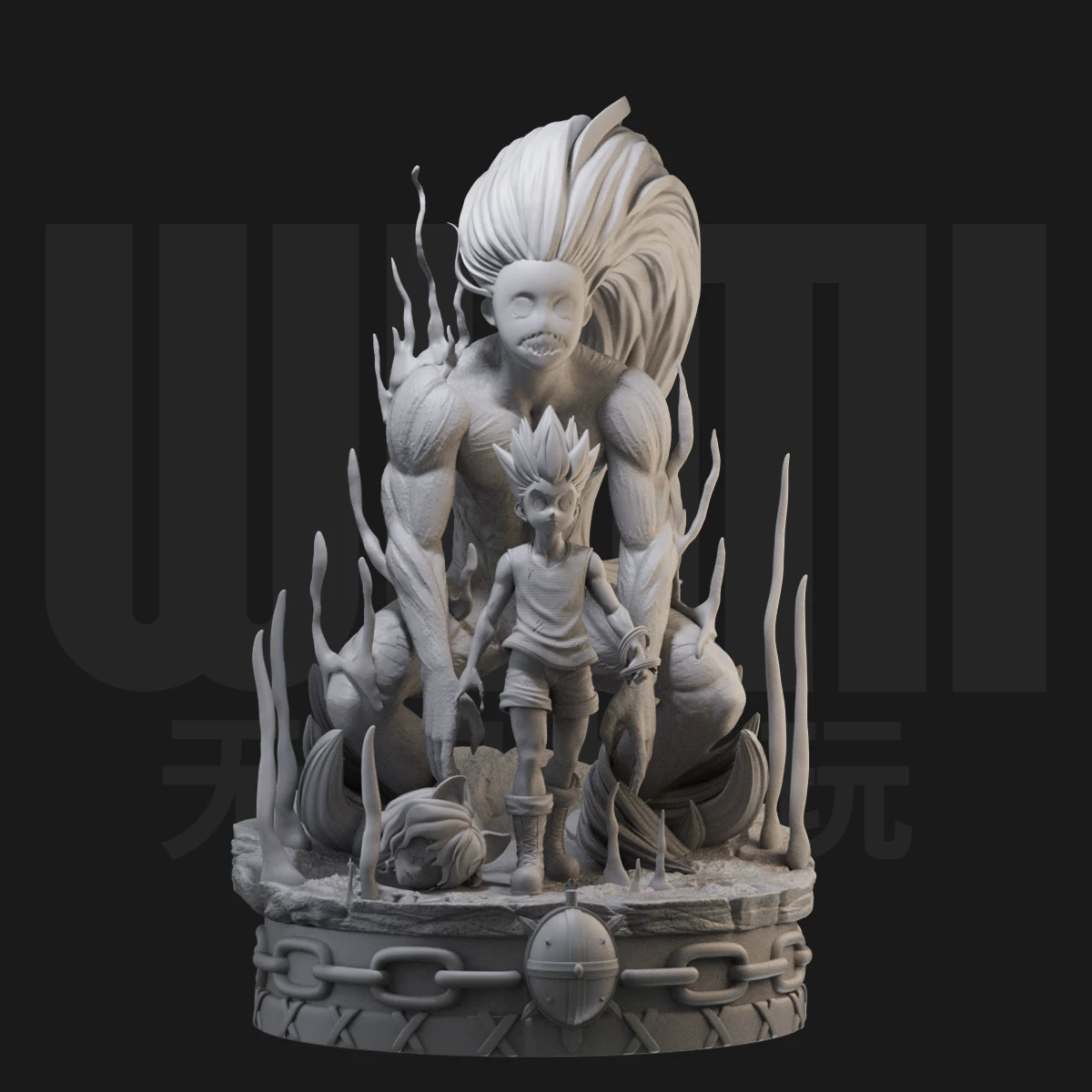1/24 Xiaojie черненый полно-временный охотник 18 масштаб GK белая модель 3D-печатная солдатская модель 2798