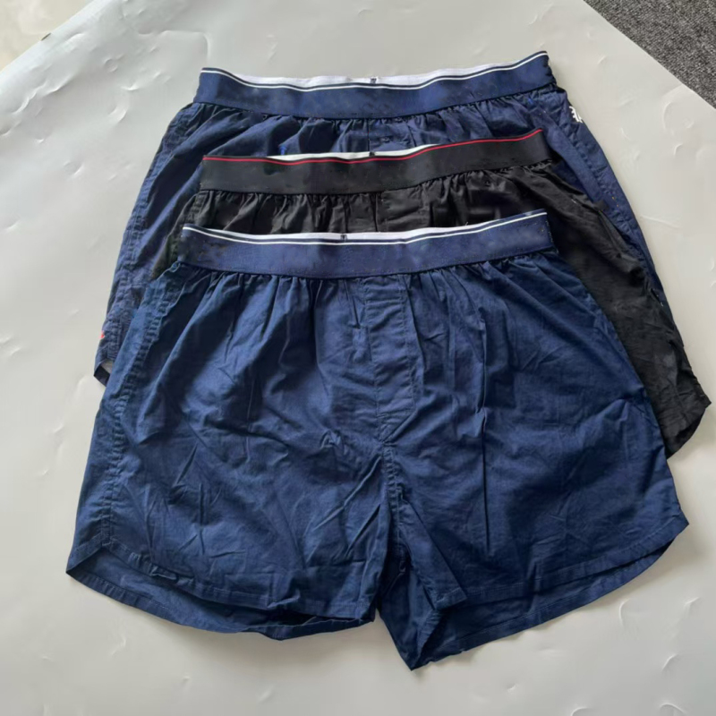 Summer Men's Shorts with Small Logo, Men's Shorts Three-Pack, Underwear, Aro Pants, Pure Cotton, Loose-Fitting Home Underwear