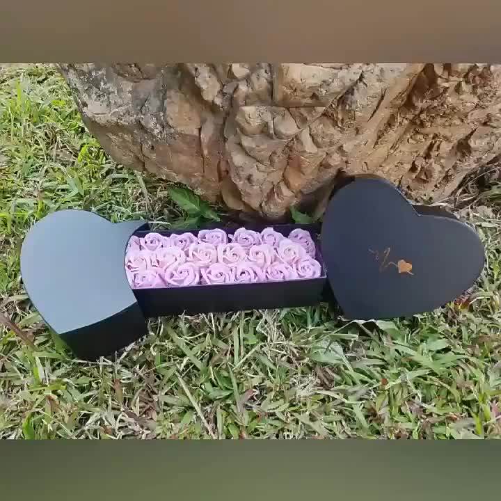 Creative Double Heart Shaped Flower Box Love Drawer Flower Gift Box