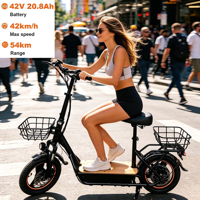 Lithium Battery-Powered Scooter, Electric Skateboard, Can Carry People, Comes with a Basket, 500W Powerful Electric Off-Road Vehicle