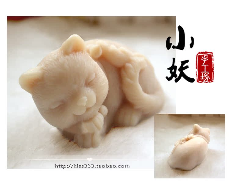 B1473diy sáng tạo mèo con làm bằng tay thơm xà phòng mềm silicone silicone mài khuôn sô cô la fondant nhựa pudding khuôn làm kem silicon
