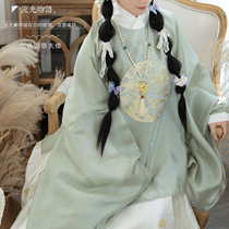 Shirt language Hanfu (streamer) Ming round neck big sweater woven gold spring and summer womens loose original