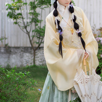 Shirt Chinese clothing (streamer Story) Ming-made cross-collar pipa sleeve short shirt woven gold spring and summer womens original