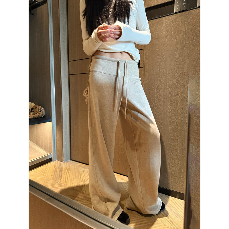 70 Is Not Seventy, Walking Pants, Double-Layer Knitted Sweatpants, Spring Straight-Leg Drapey Glutinous Rice Pants, Velvet-Feel Curved Knife Pants 70 Is Not Seventy, Walking Pants, Double-Layer Knitted Sweatpants, Spring Straight-Leg Drapey Glutinous Rice Pants, Velvet-Feel Curved Knife Pants