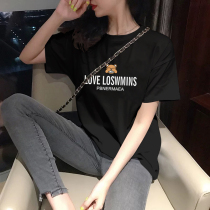 European Station 2021 Popular Women's Fashion European Fashion White T-shirt Women's Short Sleeve Small Shirt Couple Dress Foreign Style Spring Dress