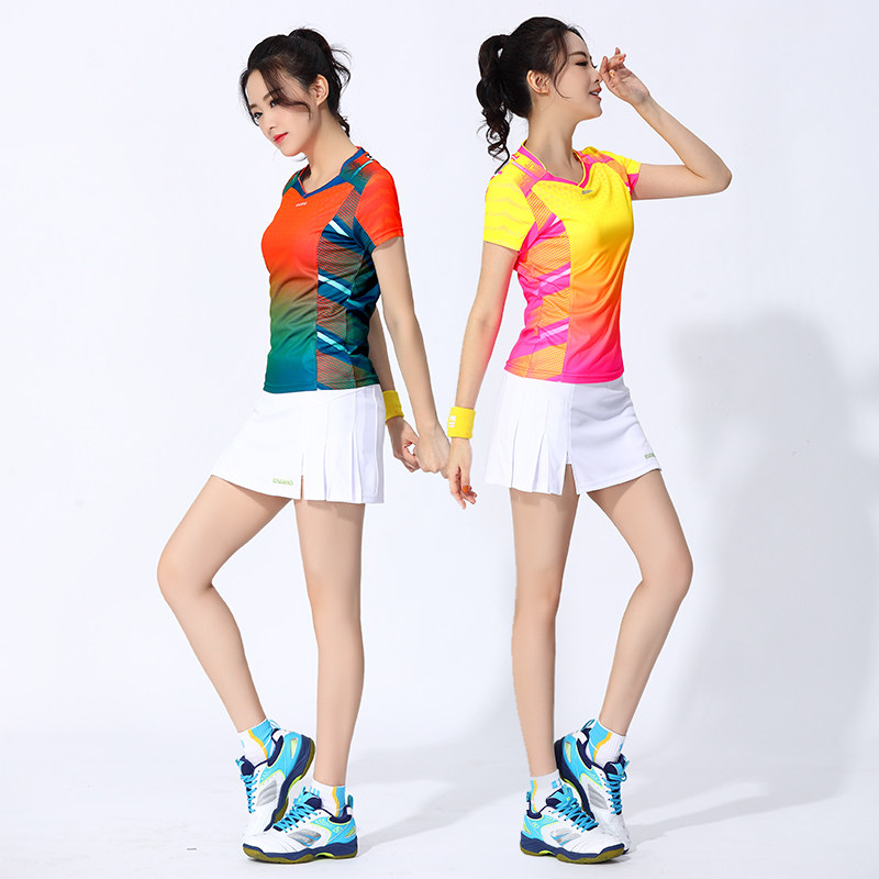 Yingerkai badminton suit women's tennis suit women's suit Sports culottes short-sleeved sportswear team uniform table tennis suit