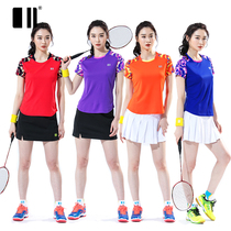 Single and double badminton suit men's and women's badminton suit short sleeve sportswear summer table tennis suit volleyball suit quick drying