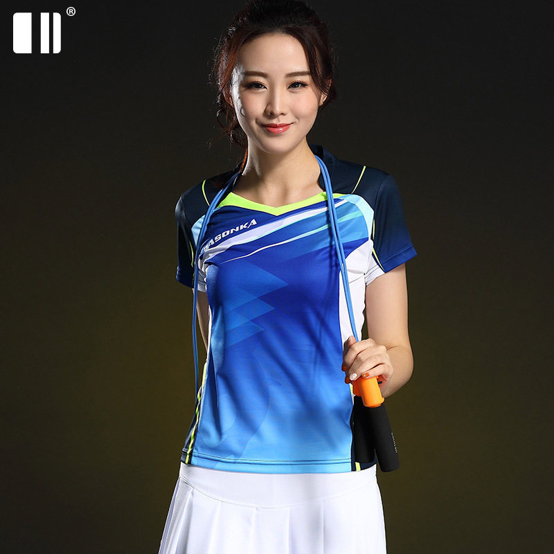 Single Double Number 2020 New Badminton Suit Women Speed Dry Short Sleeve Ping Pong Tennis Suit Short Sleeve Breathable Sportswear Woman