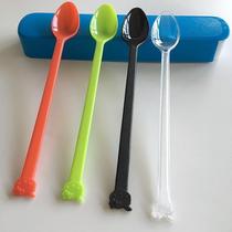 Dessert Spoon Disposable Long Spoon Long Handle Creative Cute Plastic Spoon Long Ice Sand Smoothie Spoon Long Spoon